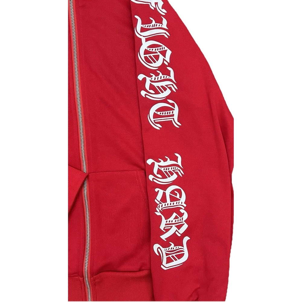 SHEIN EMRG EMRG Jacket Full Zip Hoodie Size L  Graphic Fight Hard Red  White - Picture 4 of 9